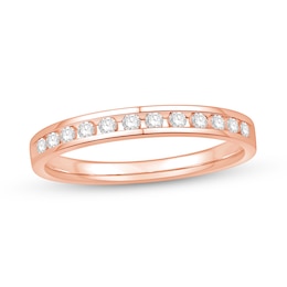 1/5 CT. T.W. Diamond Channel Anniversary Band in 10K Rose Gold