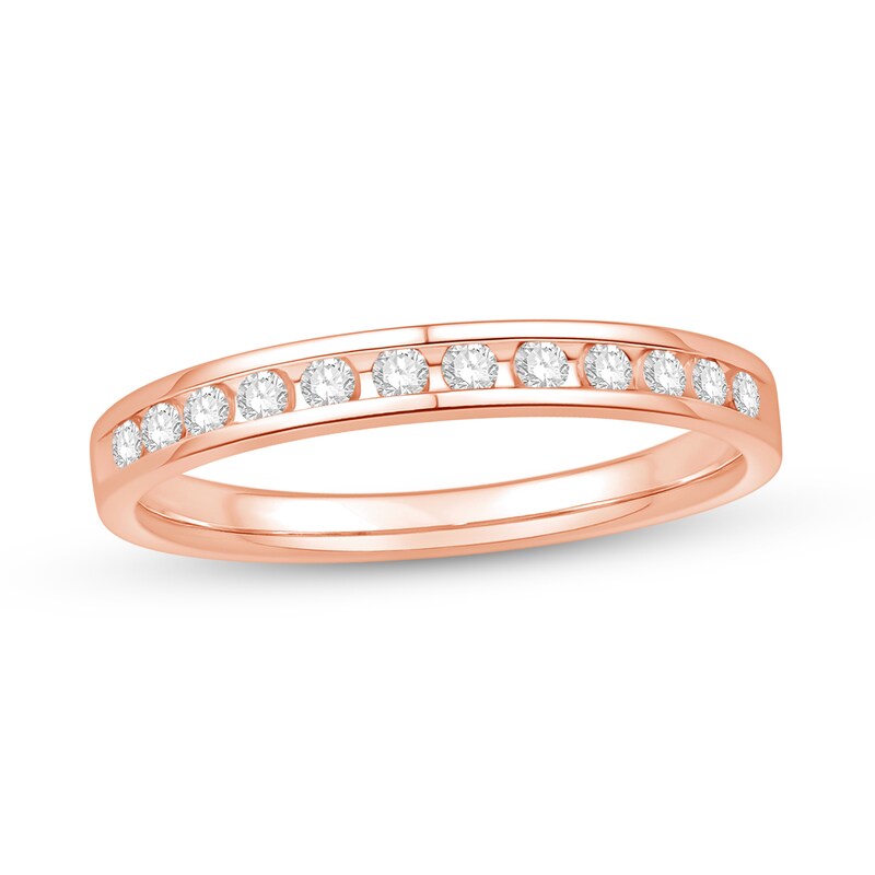 Main Image 1 of 1/5 CT. T.W. Diamond Channel Anniversary Band in 10K Rose Gold