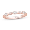 1/20 CT. T.W. Diamond Bezel-Set Marquise And Round Frame Alternating Anniversary Band In 10K Rose Gold
