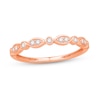 Thumbnail Image 1 of 1/10 CT. T.W. Diamond Marquise and Round Frame Alternating Anniversary Band in 10K Rose Gold