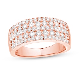 1 CT. T.W. Diamond Five Row Anniversary Band in 14K Rose Gold