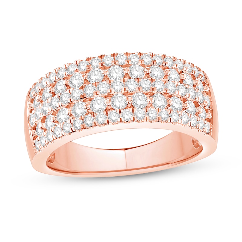 Main Image 1 of 1 CT. T.W. Diamond Five Row Anniversary Band in 14K Rose Gold