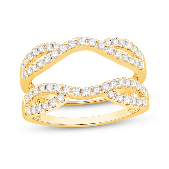 3/4 CT. T.W. Diamond Crossover Loop Contour Solitaire Enhancer In 14K Gold