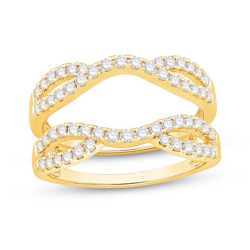 Main Image 1 of 3/4 CT. T.W. Diamond Crossover Loop Contour Solitaire Enhancer in 14K Gold