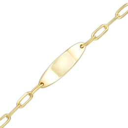 I.D. Paper Clip Chain Bracelet in 10K Gold - 7.5&quot;