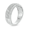 Thumbnail Image 3 of Men's 3/8 CT. T.W. Diamond Edge Slant Row Wedding Band in 10K White Gold