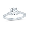 1-1/5 CT. T.W. Diamond Baguette Sides Engagement Ring In 14K White Gold (I/I2)