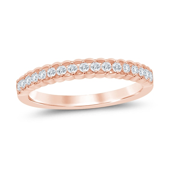 1/4 CT. T.W. Diamond Lattice-Style Stackable Band In 10K Rose Gold