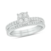 1/2 CT. T.W. Multi-Diamond Bridal Set In Sterling Silver