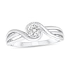 Thumbnail Image 1 of 1/4 CT. Diamond Solitaire Bypass Split Shank Engagement Ring in 10K White Gold (I/I3)