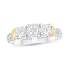 Thumbnail Image 1 of 1/2 CT. T.W. Diamond Collar Three Stone Engagement Ring in 10K Two-Tone Gold (I/I2)