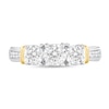 Thumbnail Image 3 of 1/2 CT. T.W. Diamond Collar Three Stone Engagement Ring in 10K Two-Tone Gold (I/I2)