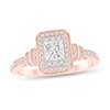 Thumbnail Image 1 of 1/2 CT. T.W. Princess-Cut Diamond Rectangular Frame Vintage-Style Engagement Ring in 10K Rose Gold