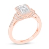 Thumbnail Image 2 of 1/2 CT. T.W. Princess-Cut Diamond Rectangular Frame Vintage-Style Engagement Ring in 10K Rose Gold