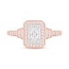 Thumbnail Image 3 of 1/2 CT. T.W. Princess-Cut Diamond Rectangular Frame Vintage-Style Engagement Ring in 10K Rose Gold