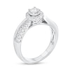 Thumbnail Image 1 of 1/2 CT. T.W. Diamond Frame Wavy Double Row Engagement Ring in 10K White Gold (I/I2)