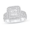 Thumbnail Image 1 of 1-1/3 CT. T.W. Quad Princess-Cut Diamond Double Frame Infinity Engagement Ring in 14K White Gold