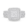 Thumbnail Image 3 of 1-1/3 CT. T.W. Quad Princess-Cut Diamond Double Frame Infinity Engagement Ring in 14K White Gold