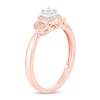 Thumbnail Image 1 of 1/5 CT. T.W. Diamond Oval Frame Floral Vintage-Style Engagement Ring in 10K Rose Gold (I/I2)