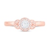 Thumbnail Image 2 of 1/5 CT. T.W. Diamond Oval Frame Floral Vintage-Style Engagement Ring in 10K Rose Gold (I/I2)