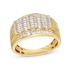 Thumbnail Image 1 of Men's 1 CT. T.W. Baguette Diamond Multi-Row Dome Ring in 10K Gold