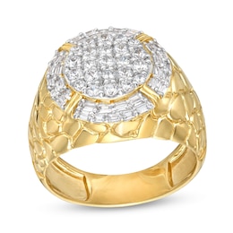 Men's 1 CT. T.W. Multi-Diamond Nugget Ring in 10K Gold