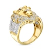 Thumbnail Image 2 of Men's 1 CT. T.W. Diamond and Lab-Created Ruby Lion Ring in 10K Gold