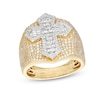 Thumbnail Image 1 of Men's 1-3/4 CT. T.W. Diamond Gothic-Style Cross Dome Ring in 10K Gold