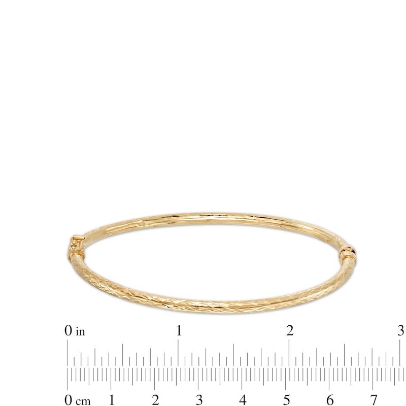 Main Image 3 of Oro Diamante™ Diamond-Cut Bangle in Hollow 14K Gold