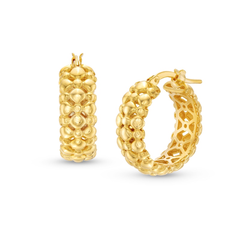 Main Image 1 of 14.0mm Nugget Hoop Earrings in 14K Gold