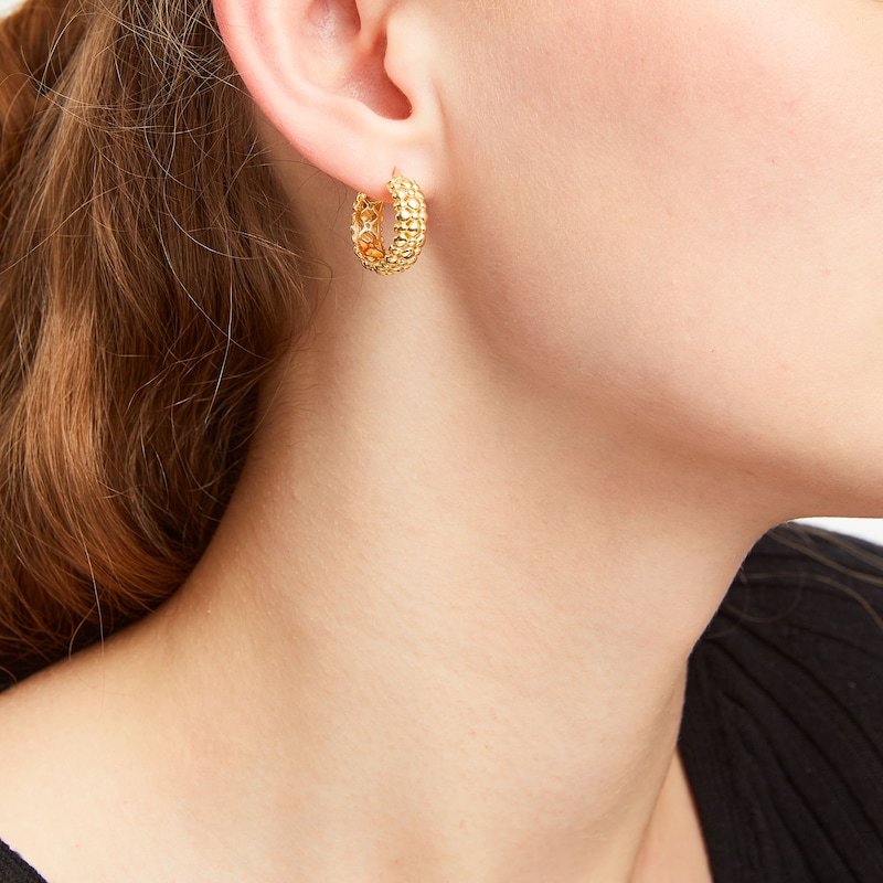 Main Image 2 of 14.0mm Nugget Hoop Earrings in 14K Gold