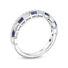 Thumbnail Image 3 of Vera Wang Love Collection 3/8 CT. T.W. Diamond and Blue Sapphire Stacked Band in 14K White Gold