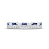 Thumbnail Image 4 of Vera Wang Love Collection 3/8 CT. T.W. Diamond and Blue Sapphire Stacked Band in 14K White Gold