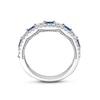 Thumbnail Image 5 of Vera Wang Love Collection 3/8 CT. T.W. Diamond and Blue Sapphire Stacked Band in 14K White Gold