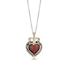 Thumbnail Image 1 of Enchanted Disney Villains Evil Queen Garnet Diamond Heart and Dagger Pendant in Sterling Silver and 10K Gold