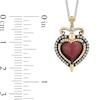 Thumbnail Image 3 of Enchanted Disney Villains Evil Queen Garnet Diamond Heart and Dagger Pendant in Sterling Silver and 10K Gold