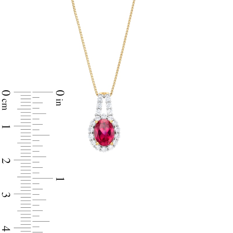 Oval Lab-Created Pink and White Sapphire Pendant in Sterling Silver|Zales