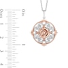 Thumbnail Image 3 of Enchanted Disney Belle 1/5 CT. T.W. Diamond Ornate Medallion Pendant in Sterling Silver and 10K Rose Gold