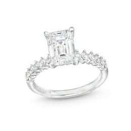 Vera Wang Love Collection 2-1/3 CT. T.W. Emerald-Cut Certified Lab-Created Diamond Engagement Ring in 14K White Gold (F/VS2)