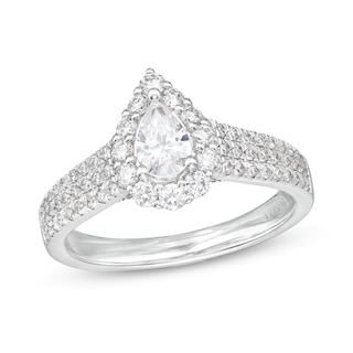 Kleinfeld® x Zales 2-1/5 CT. T.W. Certified Oval Lab-Created Diamond Split  Shank Engagement Ring in Platinum (F/VS2)