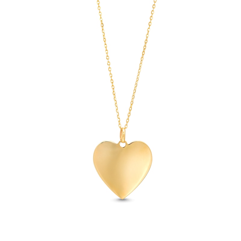 Polished Heart-Shaped Disc Pendant in 10K Gold