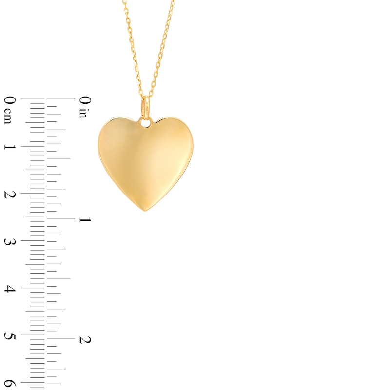 Polished Heart-Shaped Disc Pendant in 10K Gold