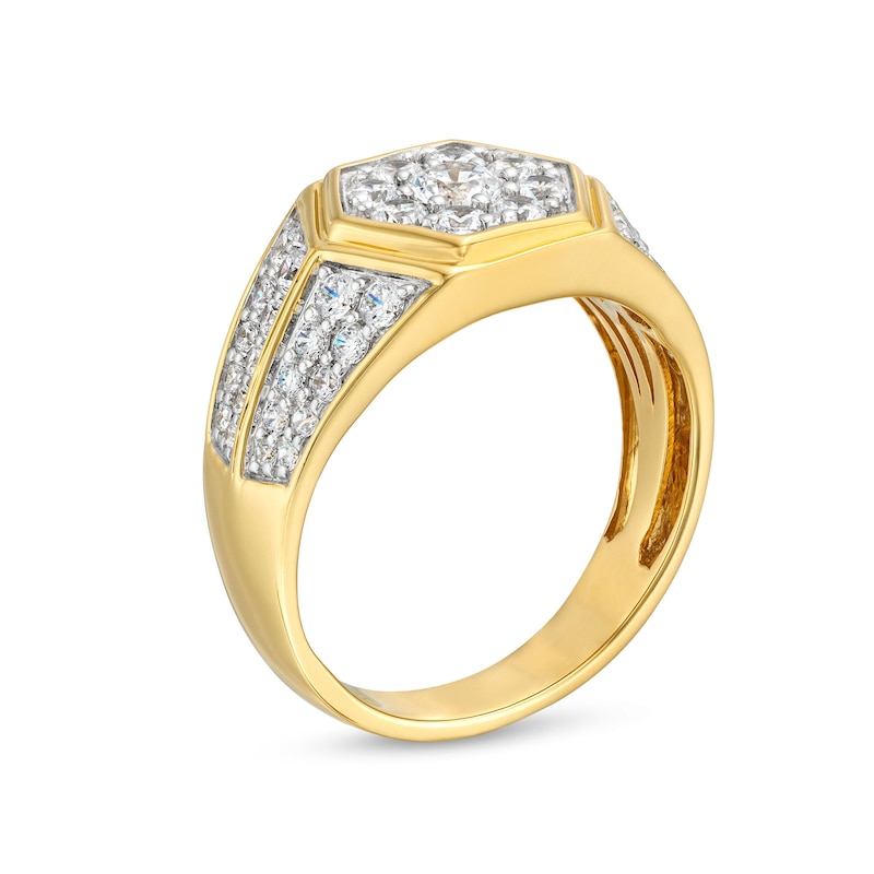 Men's 1-3/4 CT. T.W. Certified Lab-Created Diamond Signet Ring in 14K ...