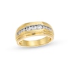 Thumbnail Image 1 of 1/2 CT. T.W. Diamond Double Step Edge Nine Stone Wedding Band in 10K Gold