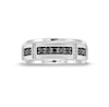 Thumbnail Image 3 of 3/8 CT. T.W. Black and White Diamond Trio Station Wedding Band in 10K White Gold