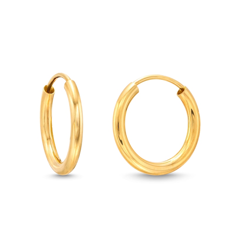 Endless 12.0mm Hoop Earrings in Hollow 14K Gold