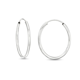 Endless 23.0mm Hoop Earrings in Hollow 14K White Gold