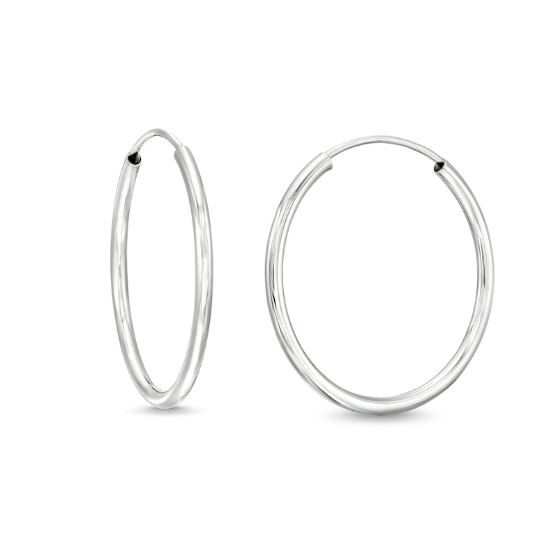 Main Image 1 of Endless 23.0mm Hoop Earrings in Hollow 14K White Gold