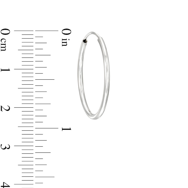 Main Image 3 of Endless 23.0mm Hoop Earrings in Hollow 14K White Gold