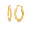 Thumbnail Image 1 of Basket Textured Oval Hoop Earrings in 14K Gold